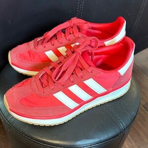 Adidas Red and White Sneakers